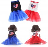PetGear Kutyaruha - Nyári, könnyű kutyaruha amerikai zászlós szív mintával - kétféle színben