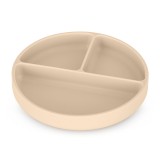 Petite&Mars Szilikon osztott kerek tányér, Take&Match, Desert Sand, 6 hó+