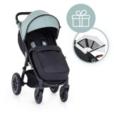 PETITEMARS PETITE&MARS Babakocsi Street+ Air Black Iron Green Complete +nyári napfénytető Street+ Summer Silver