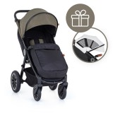 PETITEMARS PETITE&MARS Babakocsi Street+Air Black Mature Olive Complete+nyári napfénytető Street+ Summer Silver