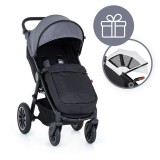 PETITEMARS PETITE&MARS Babakocsi Street+Air Black Ultimate Grey Complete+nyári napfénytető Street+Summer Silver