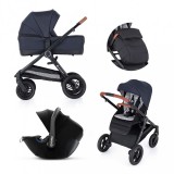 PETITEMARS PETITE&MARS Kombinált babakocsi 3in1 Trails Anthracite Blue