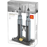Petronas tornyok Kuala Lumpur – Malájzia | 1175 db építőkocka | építőjáték | WANGE 5213