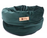 PETSY ROYAL BASKET kutya, macska bársonyos poliészter fekhely - zöld - Ø 40 cm