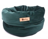 PETSY ROYAL BASKET kutya, macska bársonyos poliészter fekhely - zöld - Ø 40 cm