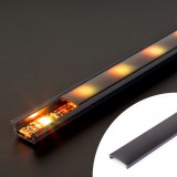 PHENOM 41011M2-BK LED aluminium profil takaró búra - fekete - 2000 mm (41011A2-höz)