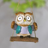 PHENOM Felakasztható szolár dekoráció - bagoly - 2 fehér LED - 10 x 6 x 28 cm