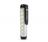 PHENOM LED-es zseblámpa - munkalámpa móddal - 400 mAh akkumulátor - XPE + SMD LED - 500 lm - IP55 - ezüst