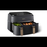 Philips 3000 series NA352/04 AirFryer Forrólevegős sütő 2x3,7L 1700 Watt - Fekete (NA352/04)