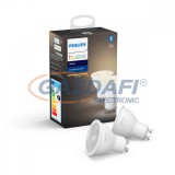 PHILIPS 929001953502 HueW fényforrás 2db 5.5W 400lm 2700K GU10 230V 15000h A+ IP20 bluetooth