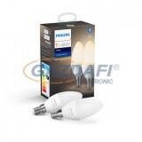 PHILIPS 929002039902 HueW fényforrás 2db 5.5W B39 470lm 2700K E14 230V 25000h A+ IP20 bluetooth