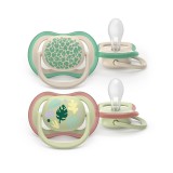 Philips AVENT játszócumi Ultra Air mintás 6-18hó lányos 2db