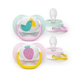 Philips AVENT játszócumi Ultra Air papagáj 0-6hó lányos 2db
