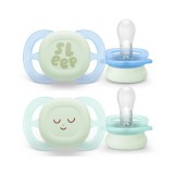 Philips AVENT játszócumi Ultra Start éjszakai mintás 0-2hó fiús 2db