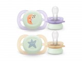 Philips AVENT SCF075/07 Játszócumi ultra start éjszakai 0-2hó 2 db - lányos