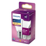 PHILIPS E27 kisgömb P45 LED fényforrás, 2700K melegfehér, 6,5 W, 806  lm, CRI 80, 8718699762858