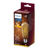 PHILIPS E27 ST64 LED fényforrás, 2500K melegfehér, 4 W, 400  lm, CRI 80, 8718699673543