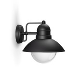 Philips Hoverfly fekete kültéri fali lámpa E27 foglalattal, 1723730PN