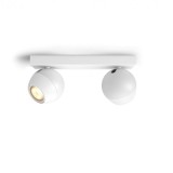 Philips Hue Buckram fehér spotlámpa, 2 spotfejjel, White Ambiance, 2x5,5W, 700lm, 2200-6500K változtatható fehér, 2xGU10 LED fényforrás + DimSwitch, 8719514339064