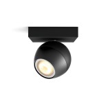 Philips Hue Buckram fekete spotlámpa, 1 spotfejjel, White Ambiance, 1x5,5W, 350lm, 2200-6500K változtatható fehér, 1xGU10 LED fényforrás + DimSwitch, 8719514339248