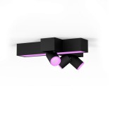 Philips Hue Centris fekete mennyezeti spotlámpa, kereszt, 3 spotfejjel, White and Color Ambiance, beépített LED + 3x6W GU10 LED fényforrás, 2810lm, RGBW 2000-6500K, 5060830P7