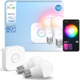 Philips Hue Essential White and Color Ambiance 8 W, 806 lm, E27, Starter Kit (929004235409)