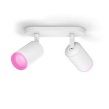 Philips Hue Fugato fehér mennyezeti spotlámpa, 2 spotfejjel, White and Color Ambiance, 2x6W, 700lm, RGBW 2000-6500K, 2xGU10 LED fényforrás, 5063231P7