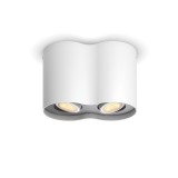 Philips Hue Pillar fehér mennyezeti dupla spotlámpa, billenthető spotfejjel, White Ambiance, 2x5,5W, 700lm, 2200-6500K változtatható fehér, 2xGU10 LED fényforrás + DimSwitch, 8719514338463