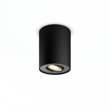 Philips Hue Pillar fekete mennyezeti spotlámpa bővítő, billenthető spotfejjel, White Ambiance, 1x5,5W, 350lm, 2200-6500K változtatható fehér, 1xGU10 LED fényforrás, 8719514338524