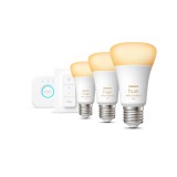 Philips Hue White Ambiance E27 LED fényforrás kezdőszett, 3xE27, 8W, 1100lm, 2200-6500K változtatható fehér + Bridge + DimSwitch, 8719514291232