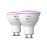 Philips Hue White and Color Ambiance GU10 LED spot dupla csomag, 2xGU10, 5W, 350lm, RGBW 2000-6500K,, 8719514340084