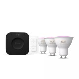 Philips Hue White and colour ambience Kezdőkészlet: 3 db GU10-es fényforrás + Dimmer Switch + Bridge Pro
