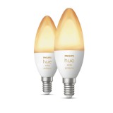 Philips Hue White E14 LED gyertya dupla csomag, 2xE14, 4W, 470lm, 2200-6500K változtatható fehér, 8719514356733