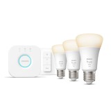 Philips Hue White Kezdőkészlet: 3 db E27-es okos fényforrás (1100) + fényerő-szabályozó kapcsoló