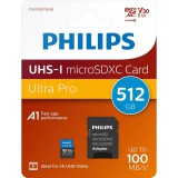 Philips Micro SDXC Memóriakártya 512GB Class 10 UHS-I U3 Adapter
