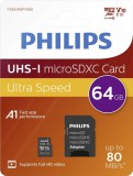 Philips Micro SDXC Memóriakártya 64GB Class 10 UHS-I U1 Adapter