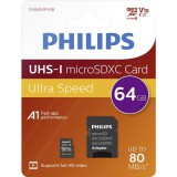Philips Micro SDXC Memóriakártya 64GB Class 10 UHS-I U1 Adapter