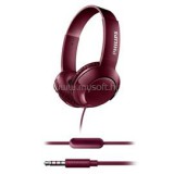Philips SHL3075RD Bass+ hordozható, bordó mikrofonos fejhallgató (SHL3075RD/00)