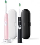 Philips Sonicare ProtectiveClean Series 4300 HX6800/35 szónikus elektromos fogkefe dupla szett Rózsaszín és fekete