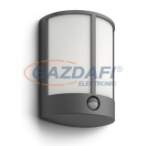 PHILIPS Stock 164659316 IR LED mozgásérzékelő fali lámpa, 1x6W 230V 600Lm, antracit