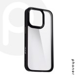 Phoner Custom Hybrid Apple iPhone 15 Pro hátlap tok, fekete (fekete gombokkal)