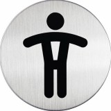 Piktogram, információs tábla, átmérő 83mm, Férfi WC Durable ezüst