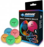 Pingponglabda szett, 6 db – színes, 40 mm – Donic