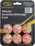 Pingponglabda szett, 6 db – színes, kültéri-beltéri, 40 mm – SMJ