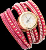 Pink kristályos karkötős karóra
