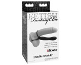 PipeDream Fetish Double Trouble - here- és péniszgyűrű dildóval (fekete)