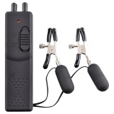 PipeDream Fetish - rezgő mellbimbó csipesz (fekete)