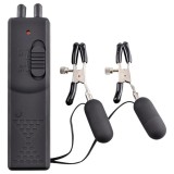 PipeDream Fetish - rezgő mellbimbó csipesz (fekete)