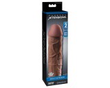 PipeDream X-TENSION Mega 2 - élethű péniszköpeny (20,3cm) - sötét natúr