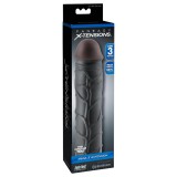 PipeDream X-TENSION Mega 3 - élethű péniszköpeny (22,8cm) - fekete